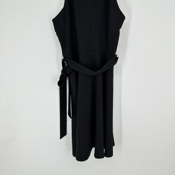 DKNY Black Twist Neck Sleeveless Tie Belt New Womens Mini Dress Sz 8 - Picture 8 of 11